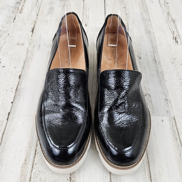 VIONIC Womens Kensley Patent Leather Black Slip-On Loafers Shoes - Picture 2 of 7